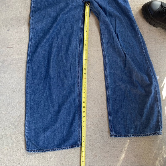 H&M High Rise Baggy Wide Leg Blue Jeans Relaxed Fit Size 10 - Picture 11 of 13